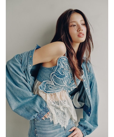 【LILY BROWN×ANNA SUI】スタッズデニムシャツブルゾン