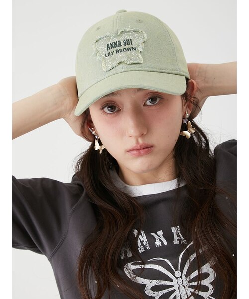新品未使用【LILY BROWN×ANNA SUI】バタフライモチーフキャップ LILY BROWN×ANNA SUI】バタフライモチーフキャップ｜リリーブラウンの