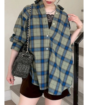 オンブレーツイストネルシャツ