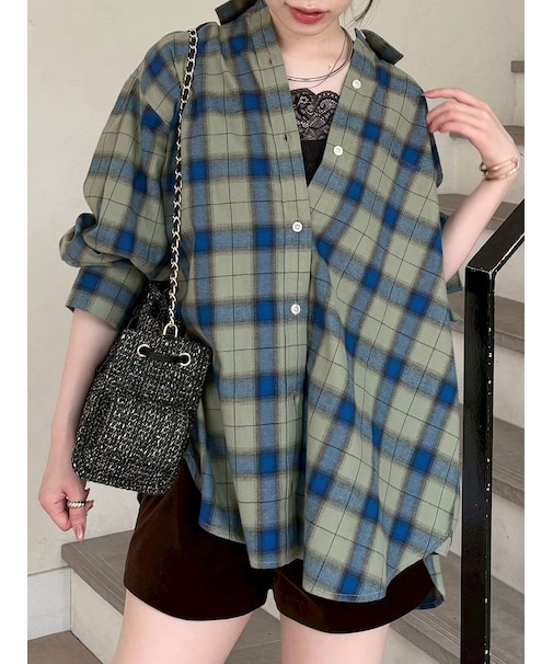 オンブレーツイストネルシャツ