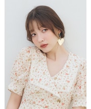 ハートプレートピアス