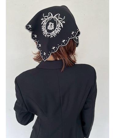 クラシカルリボン刺繍スカーフ