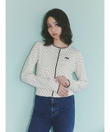 【限定カラー】スカラップトリムニットカーディガン