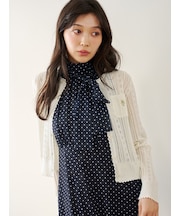 Lilyモチーフコットンクロシェカーディガン