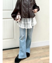 スリムストレートデニムパンツ