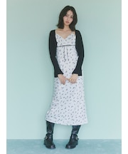 カーデセットプリントキャミワンピース