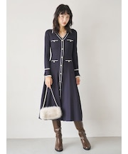 スカラップポロニットワンピース