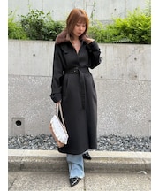 ファーカラーウールロングコート