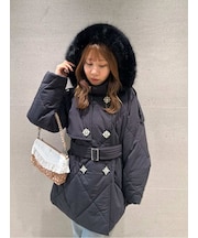 【限定カラー】[L.B CANDY STOCK] 2wayビジューキルティングコート