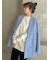 金釦ダブルブレストロングブレザー