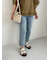 裾段差テーパードデニムパンツ