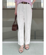 センタープレスタックワイドテーパードデニムパンツ【ウォッシャブル】