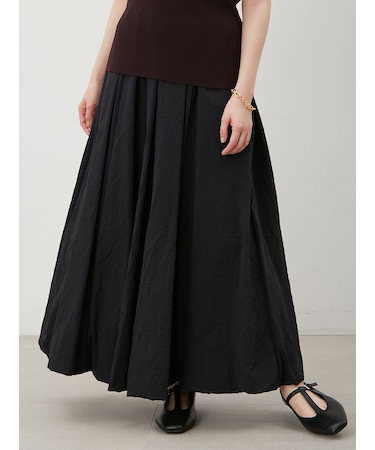 マキシウエストドロストワッシャーバルーンスカート