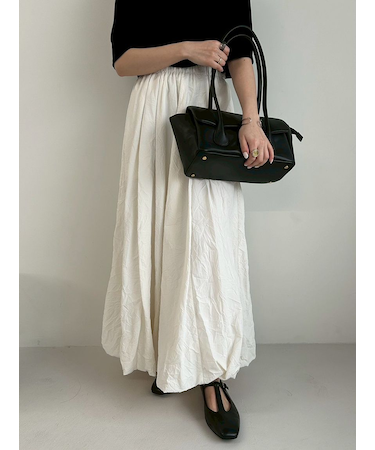 マキシウエストドロストワッシャーバルーンスカート