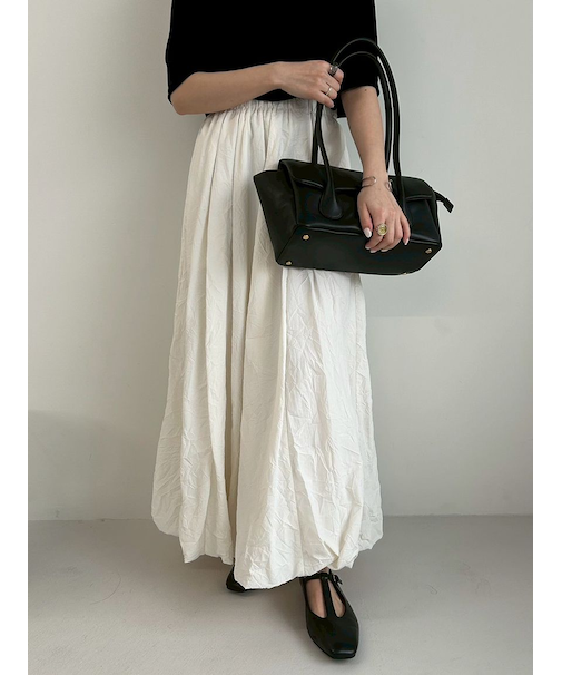 マキシウエストドロストワッシャーバルーンスカート