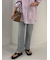 裾段差テーパードデニムパンツ