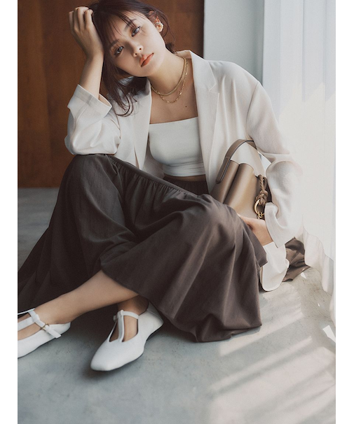 マキシ丈ボリュームティアードスカート