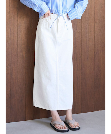 後ベンツストレートマキシデニムスカート