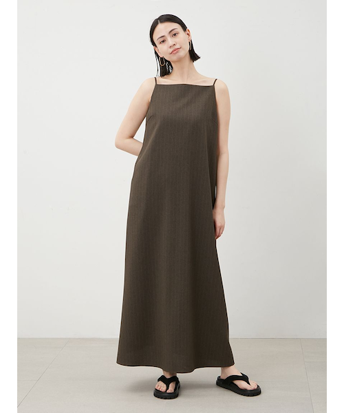 最終値下げ　ベア付ストレートナローマキシキャミワンピース ベア付ストレートナローマキシキャミワンピース｜ミラオーウェン