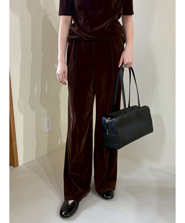 【セットアップ対応】ベロアSET UPウエストゴムイージーパンツ