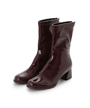 チャンキーヒールストレッチショートブーツ