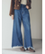 裾フリンジクロップドフレアデニムパンツ