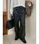 フェイクレザーセンタープレスワイドイージーパンツ