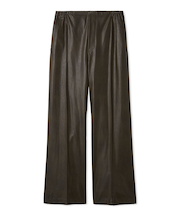 フェイクレザーセンタープレスワイドイージーパンツ