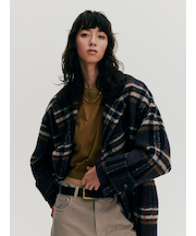 woolコクーンシルエットピーコート