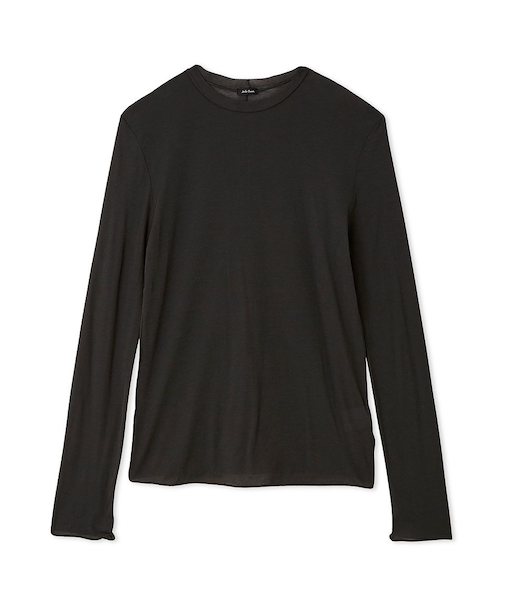 コットン100％クルーネックシアーロンT