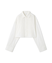 ピンタックデザインクロップドドレスシャツ