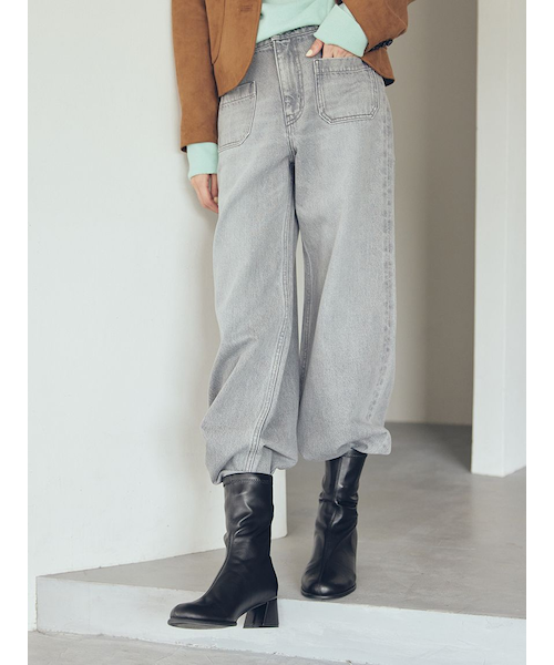 パッチポケットデザインバギーデニムパンツ｜ミラオーウェンの通販