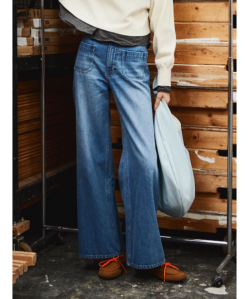 パッチポケットデザインバギーデニムパンツ｜ミラオーウェンの通販