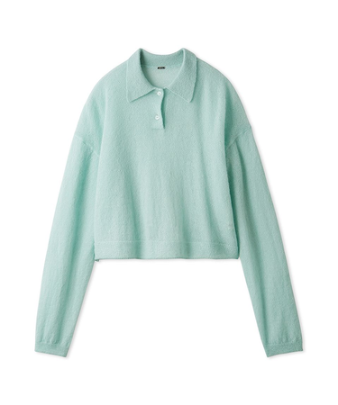 モヘア混シアーポロニットプルオーバー