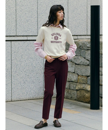後ろゴムセンタープレステーパードパンツ