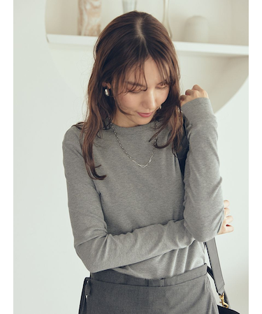 テレコクルーネックプルオーバー