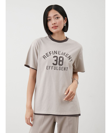 オーバーサイズプリントリンガーTシャツ