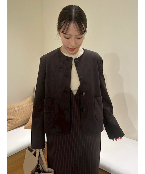 パッチポケットコンパクトスエードジャケット｜ミラオーウェンの通販