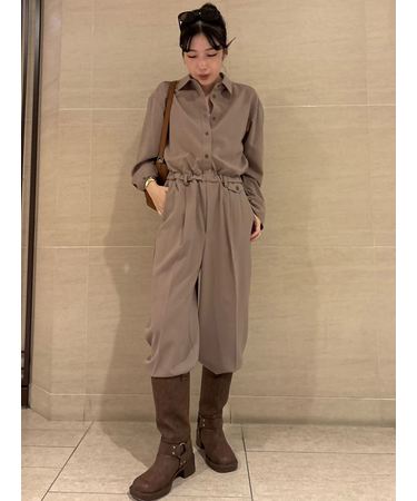 ウエストゴムシャツオールインワン