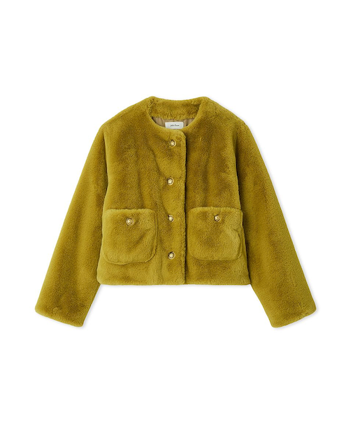 金釦クロップドファージャケット