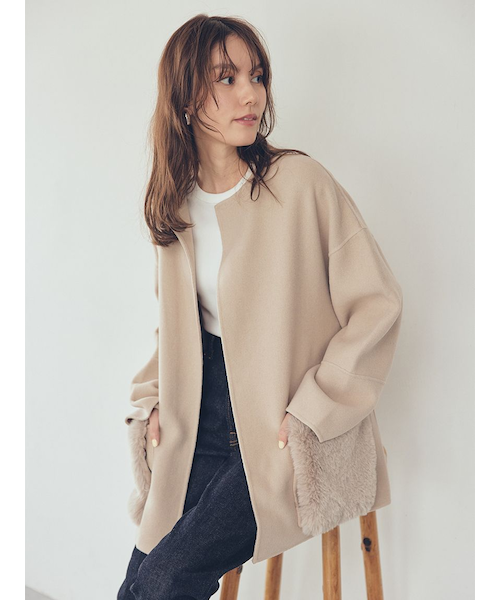 2WAYファーポケットリバーコート WEB限定カラー】2wayファーポケットリバーコート｜ミラオーウェンの