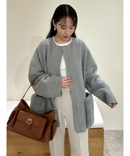 2WAYファーポケットリバーコート WEB限定カラー】2wayファーポケットリバーコート(ハーフコート