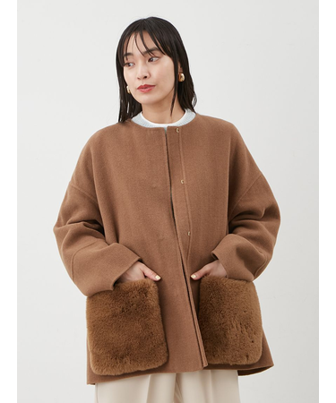 【WEB限定カラー】2wayファーポケットリバーコート