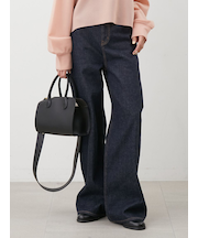 ハイウエストワイドデニムパンツ
