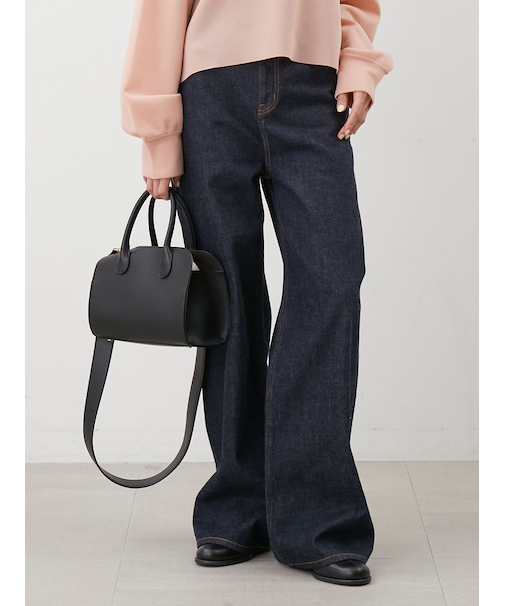 ハイウエストワイドデニムパンツ