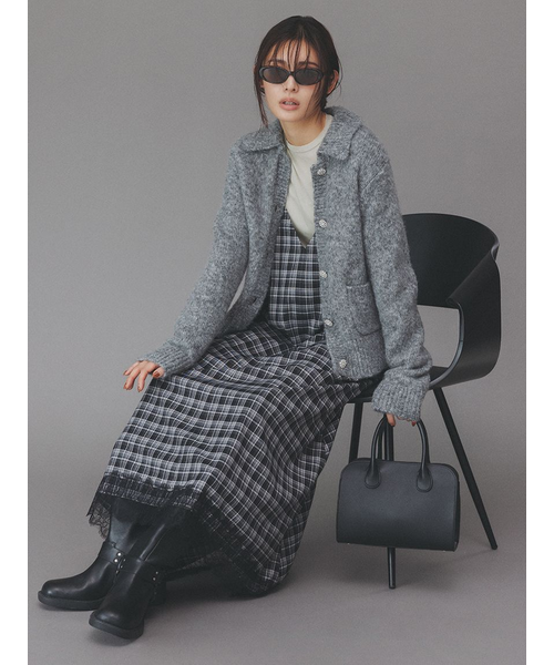 週末セールMilaOwen サテンレーストリミングナローキャミワンピース サテンレーストリミングナローキャミワンピース｜ミラオーウェンの通販