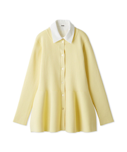 2way襟付きペプラムニットトップス