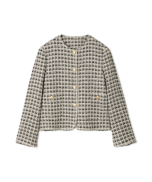 金釦パッチポケットコンパクトツィードジャケット｜ミラオーウェンの