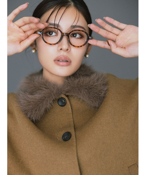 ポイントオーバルセルフレームダテメガネ