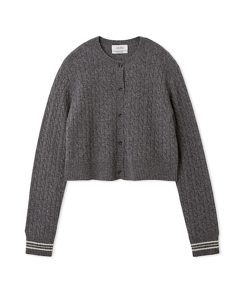 【新品未使用】MARNO Mila knit shirt カーディガン カシミヤタッチ配色ケーブルニットカーディガン｜ミラオーウェン
